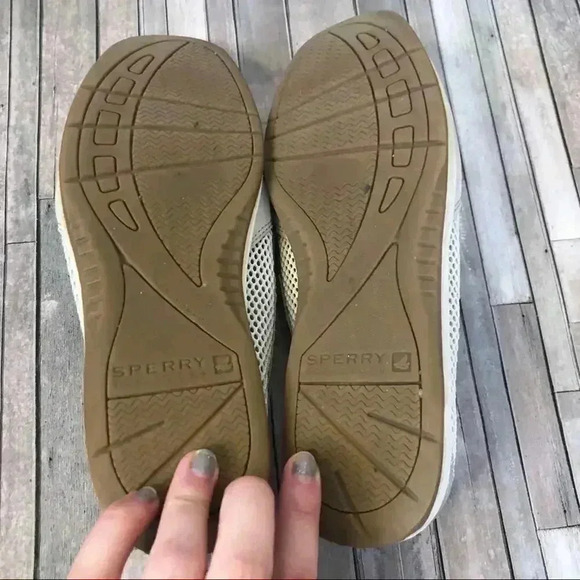 Sperry Top-Sider Cream Tan Leather Boat Shoes Women's Size 7.5 Preppy Old Money - Picture 8 of 8